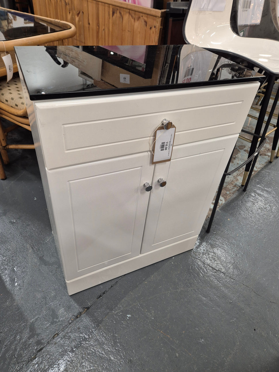 2 door 1 drawer black granite bathroom unit H 830 x W 630 x D 470 mm 2125