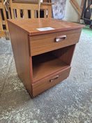 Switch Solid wood 2 drawer bedside locker with shelf 3 image
