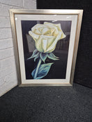 Switch White rose illustration in silver frame ( 820 x L 1010 mm) 1225 3 image