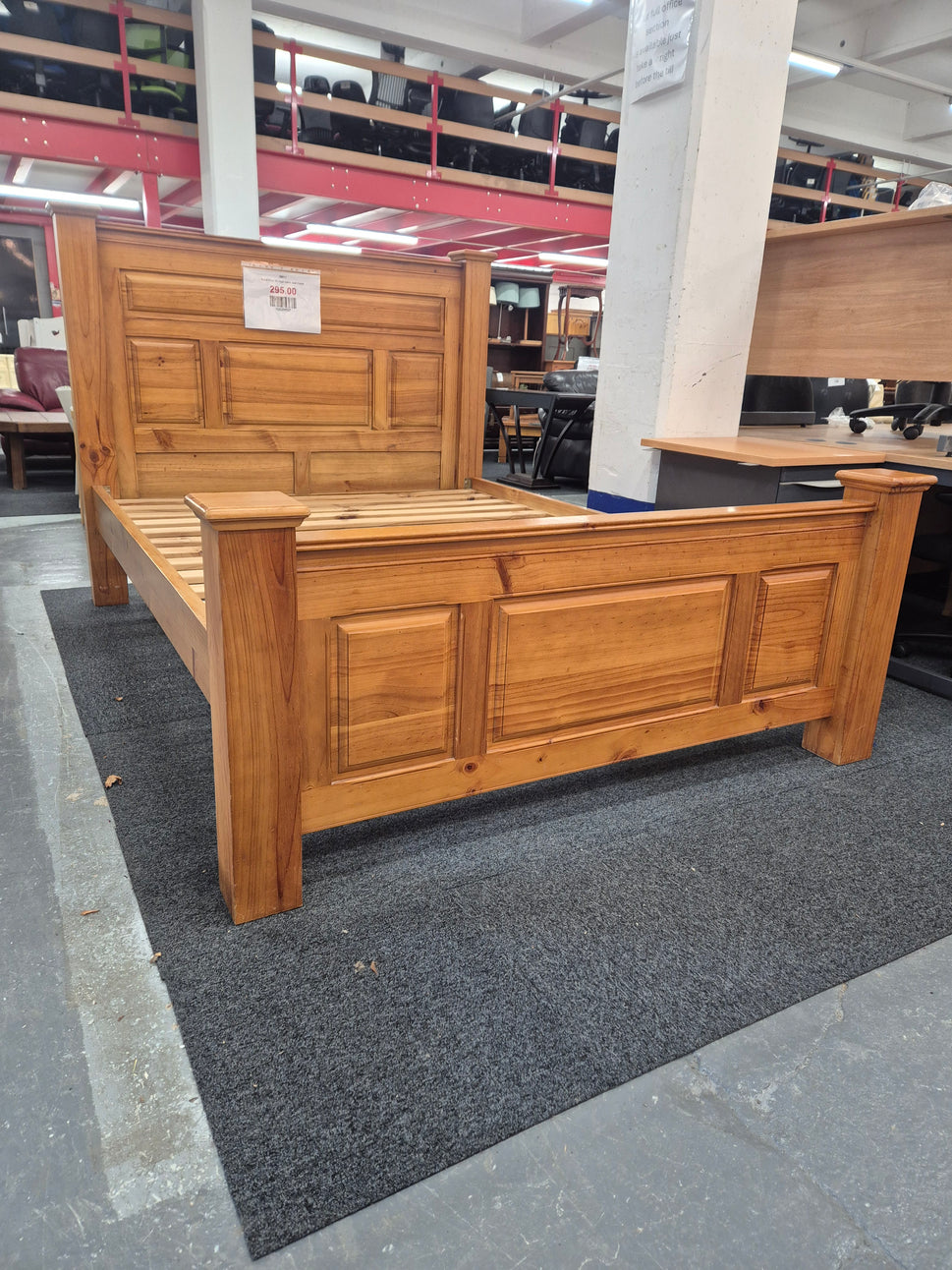 Solid Pine 5ft high back bed frame