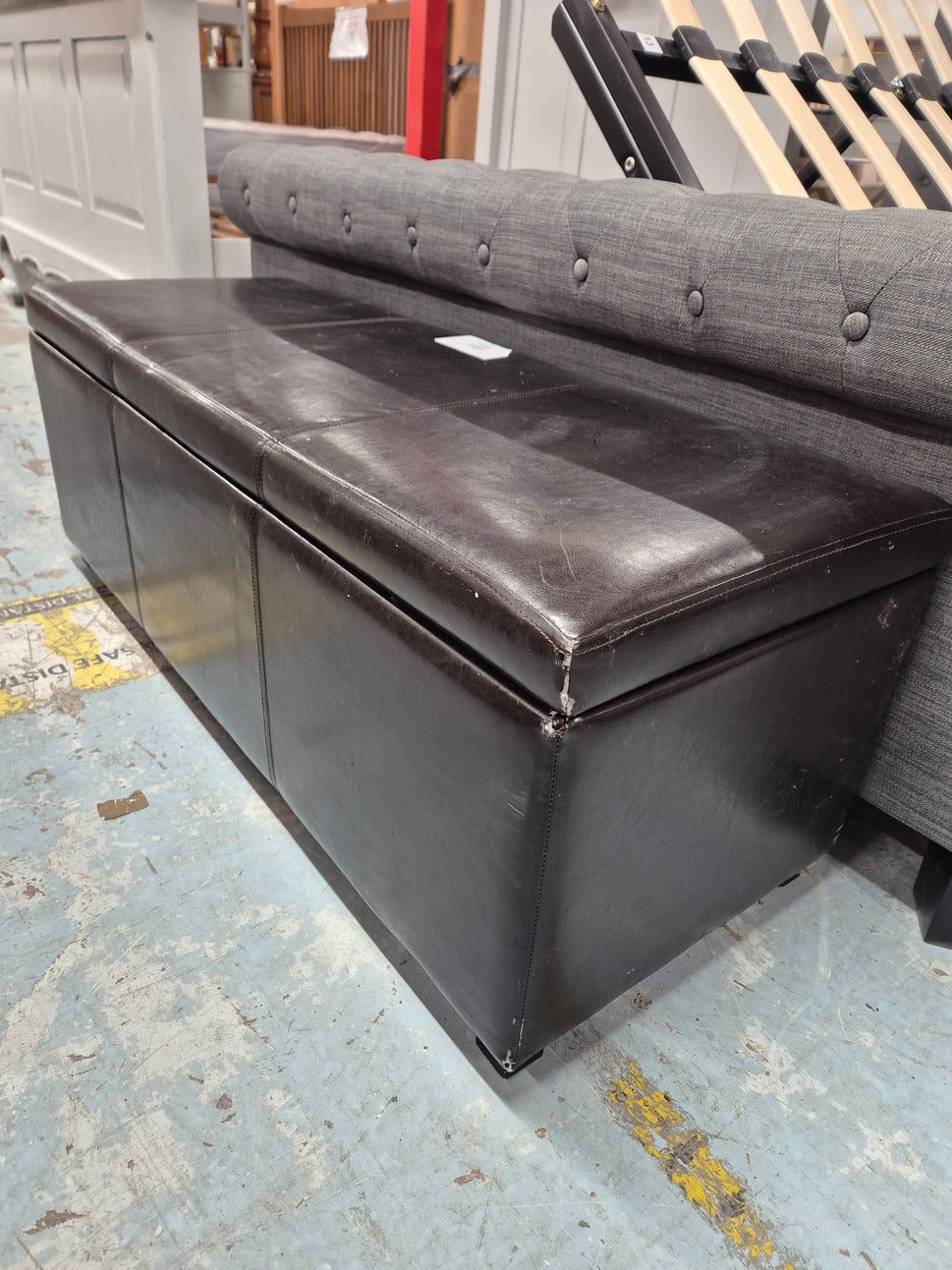 Brown Leatherette Blanket Box 2125