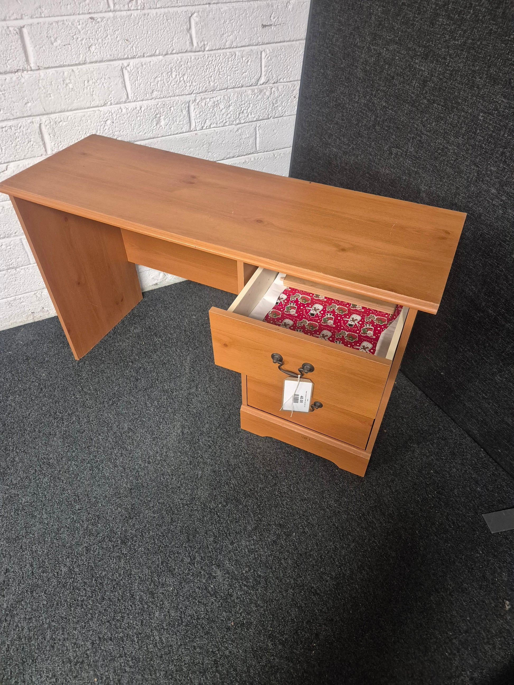 Beech laminate 3 drawer study desk 1225
