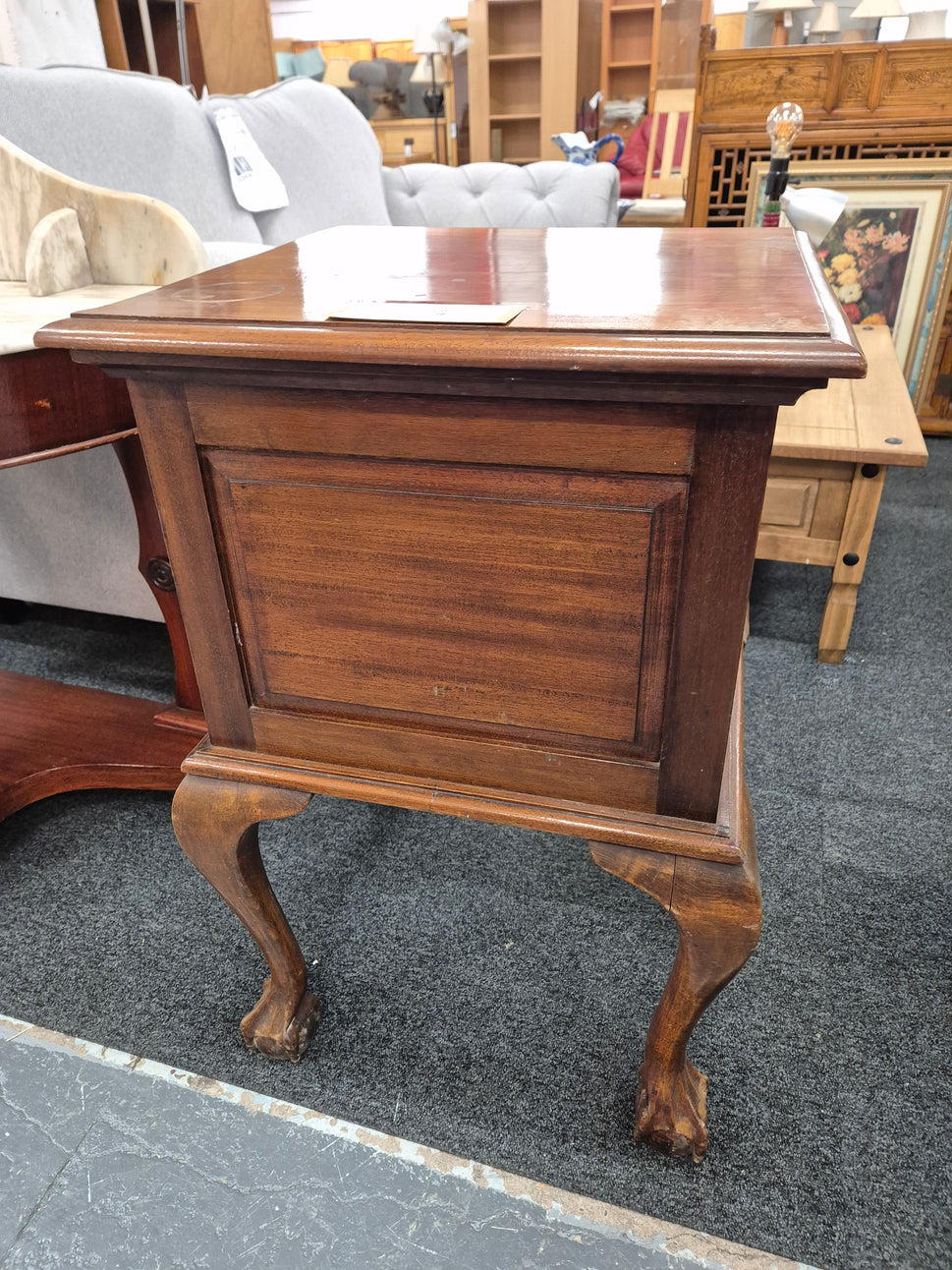 Tall solid mahogany 4 legged lamp table H 780 x W 520 x D 520 mm 2125