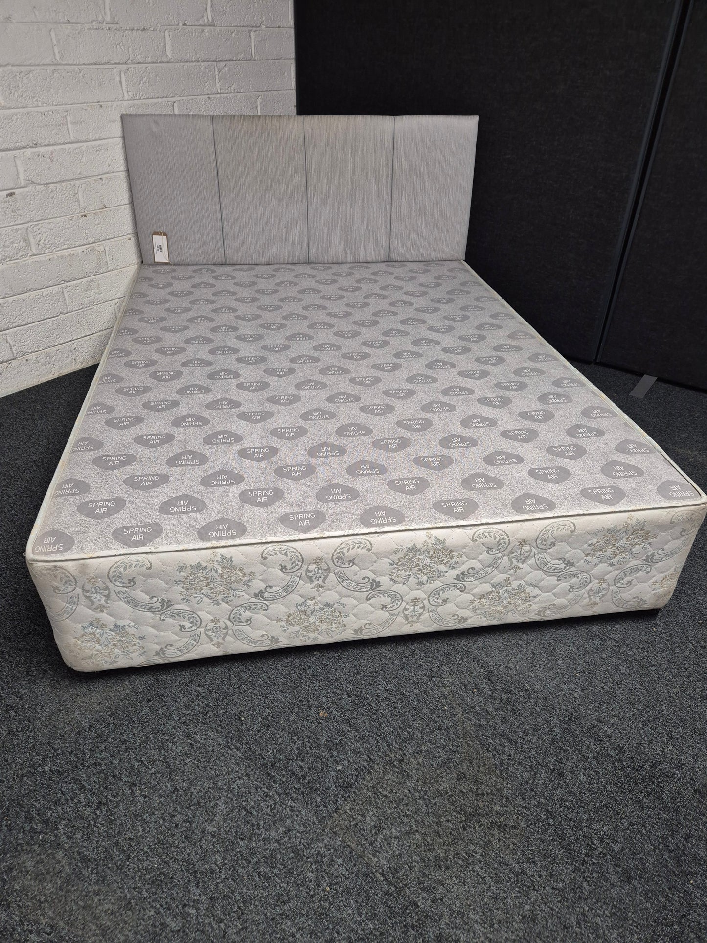 4ft 6 silver grey fabric headboard 3125
