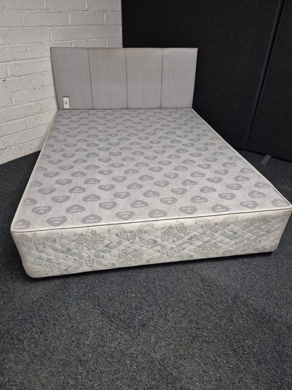 4ft 6 silver grey fabric headboard 3125