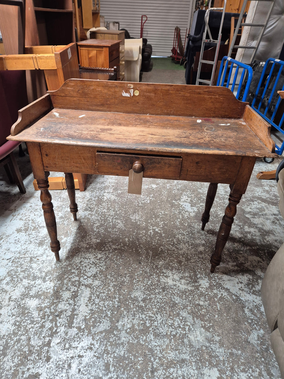 Reclaimed pine 1 drawer console table H 620 x W 1070  x D 460 mn