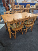 Switch Solid pine farmhouse dining table L 1400 x W 800 x H 750 mm with 4 matching chairs  2125 3 image