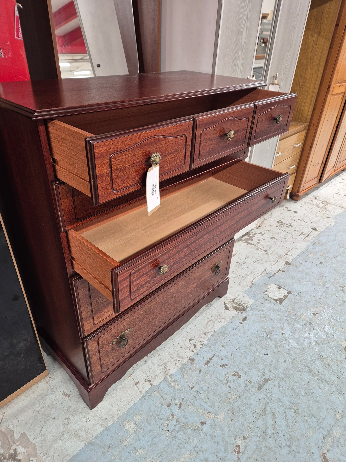 Rossmore mahogany tall 4+3 tall chest of drawers