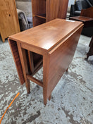 Switch Teak stained rectangular drop leaf kitchen table  2 image