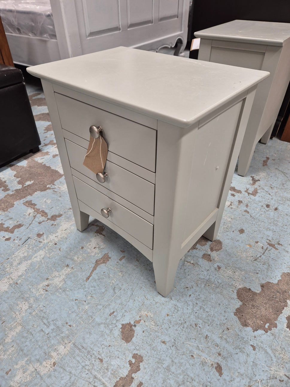 Cool grey bedside locker with 3 drawers 2125