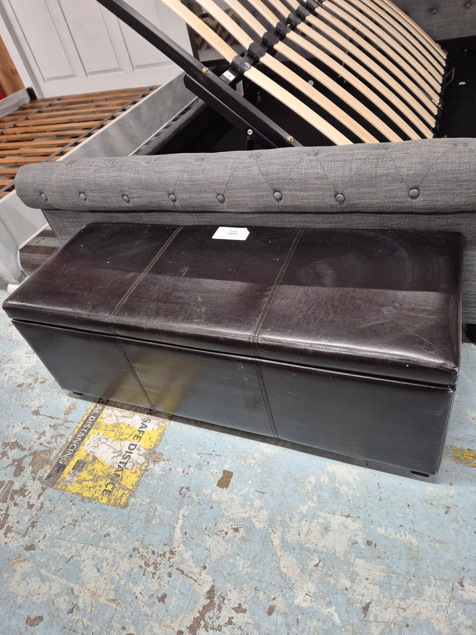 Brown Leatherette Blanket Box 2125