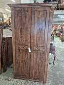 Switch Tall solid dark wood stained wardrobe h 2000 d 640 w 1050 2125 2 image