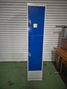 Switch Tall 2 door personal locker, grey metal carcass with blue doors complete with keys 3 image