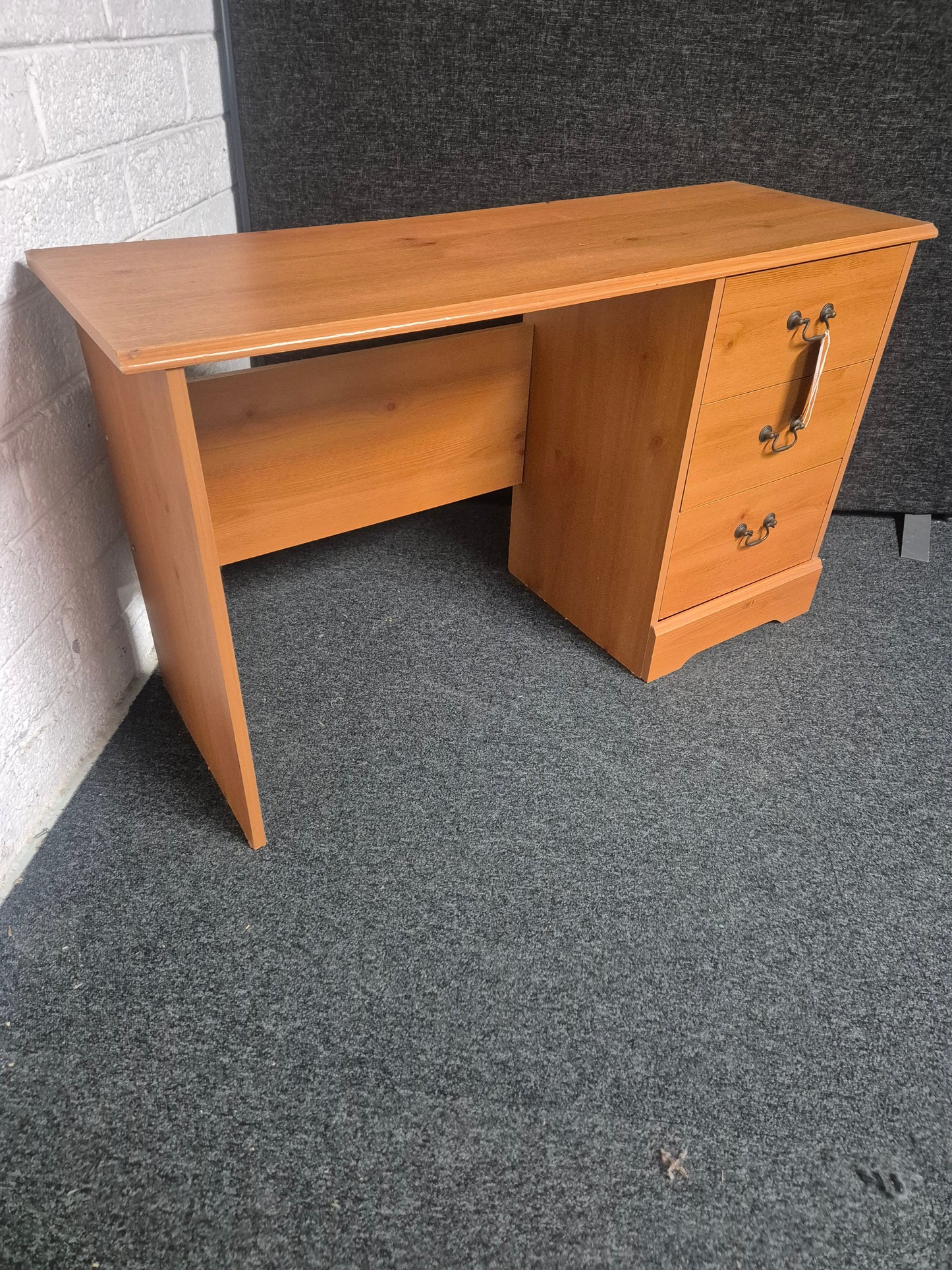 Beech laminate 3 drawer study desk 1225