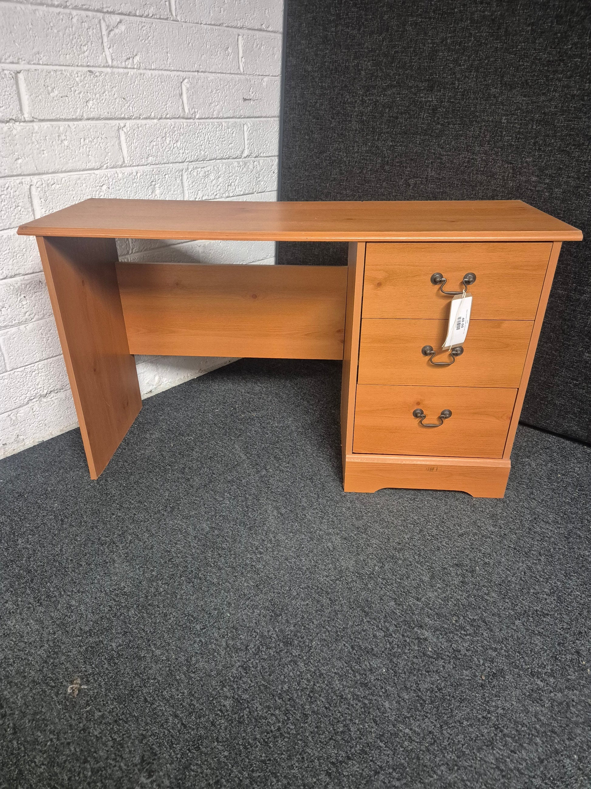 Beech laminate 3 drawer study desk 1225