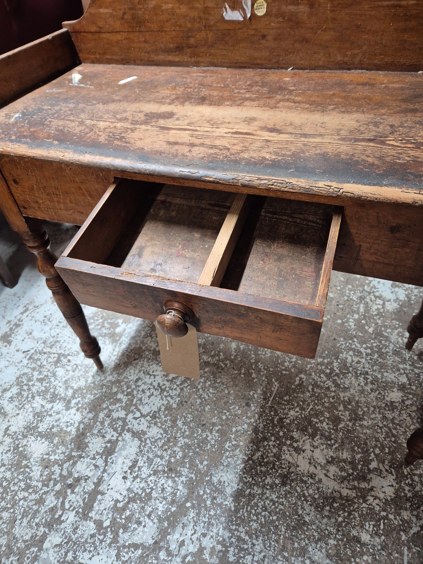 Reclaimed pine 1 drawer console table H 620 x W 1070  x D 460 mn