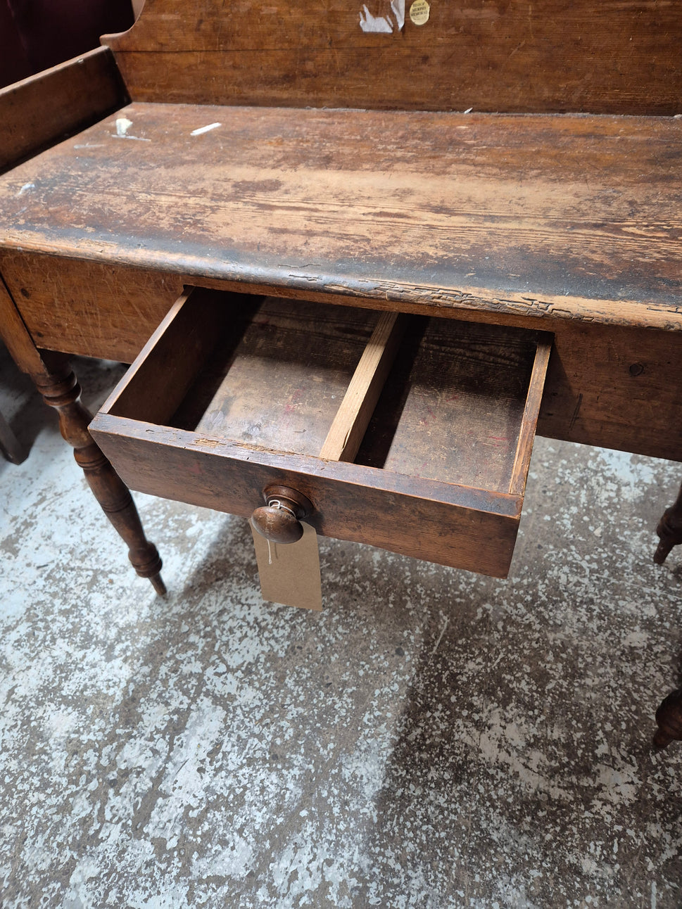 Reclaimed pine 1 drawer console table H 620 x W 1070  x D 460 mn