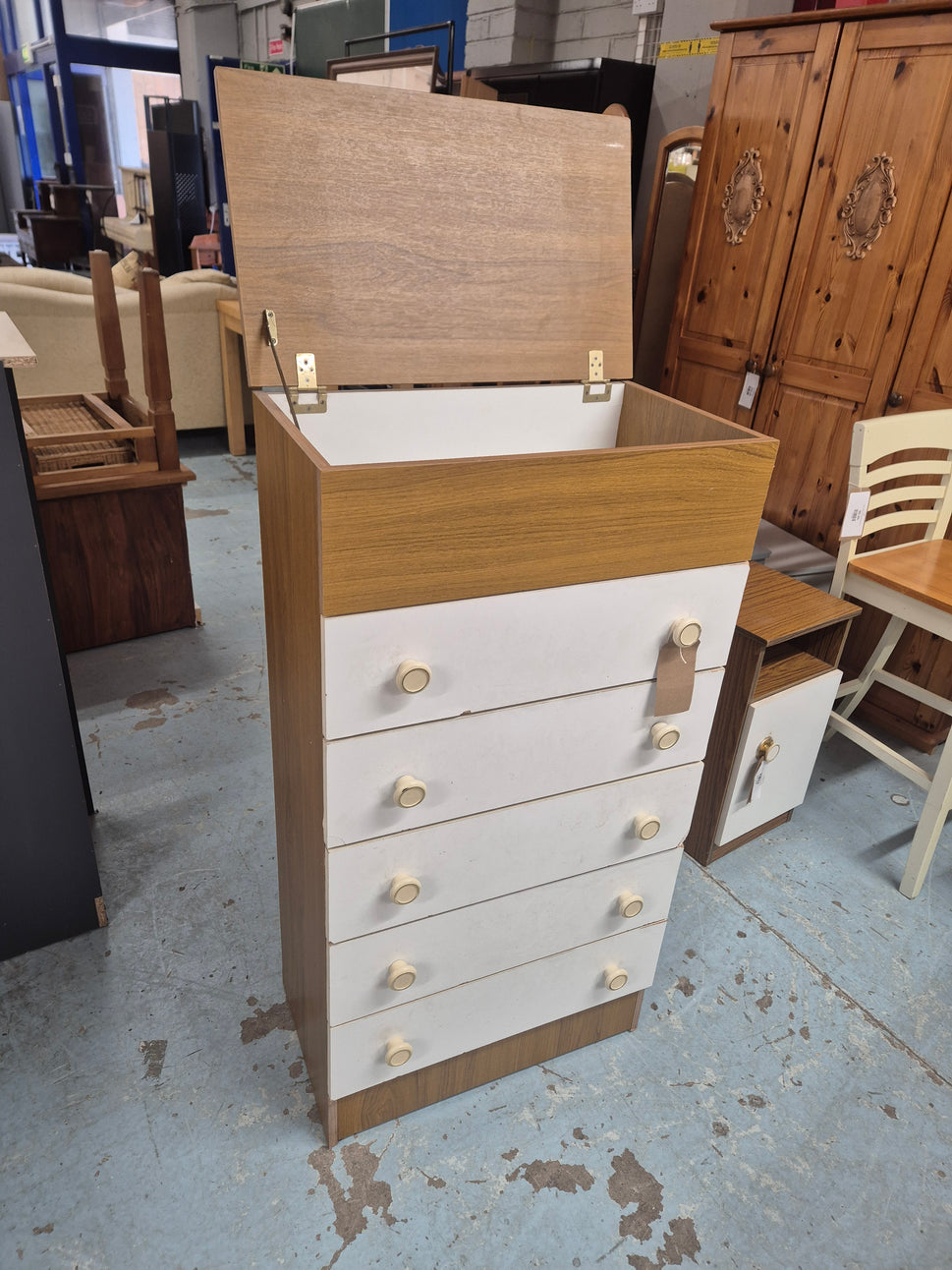 5 drawer laminate chest of drawers with chest top 2125