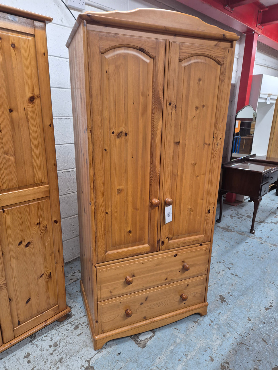 Solid pine 2 door wardrobe H 1870 x W 820 x D 560 mm 2125