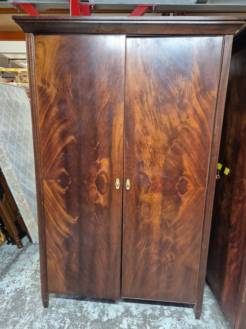 Ex Hotel stock Mahogany tall 2 door wardrobe  3125