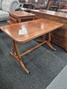 Switch Low ornate mahogany coffee table on brass castors  3125 2 image