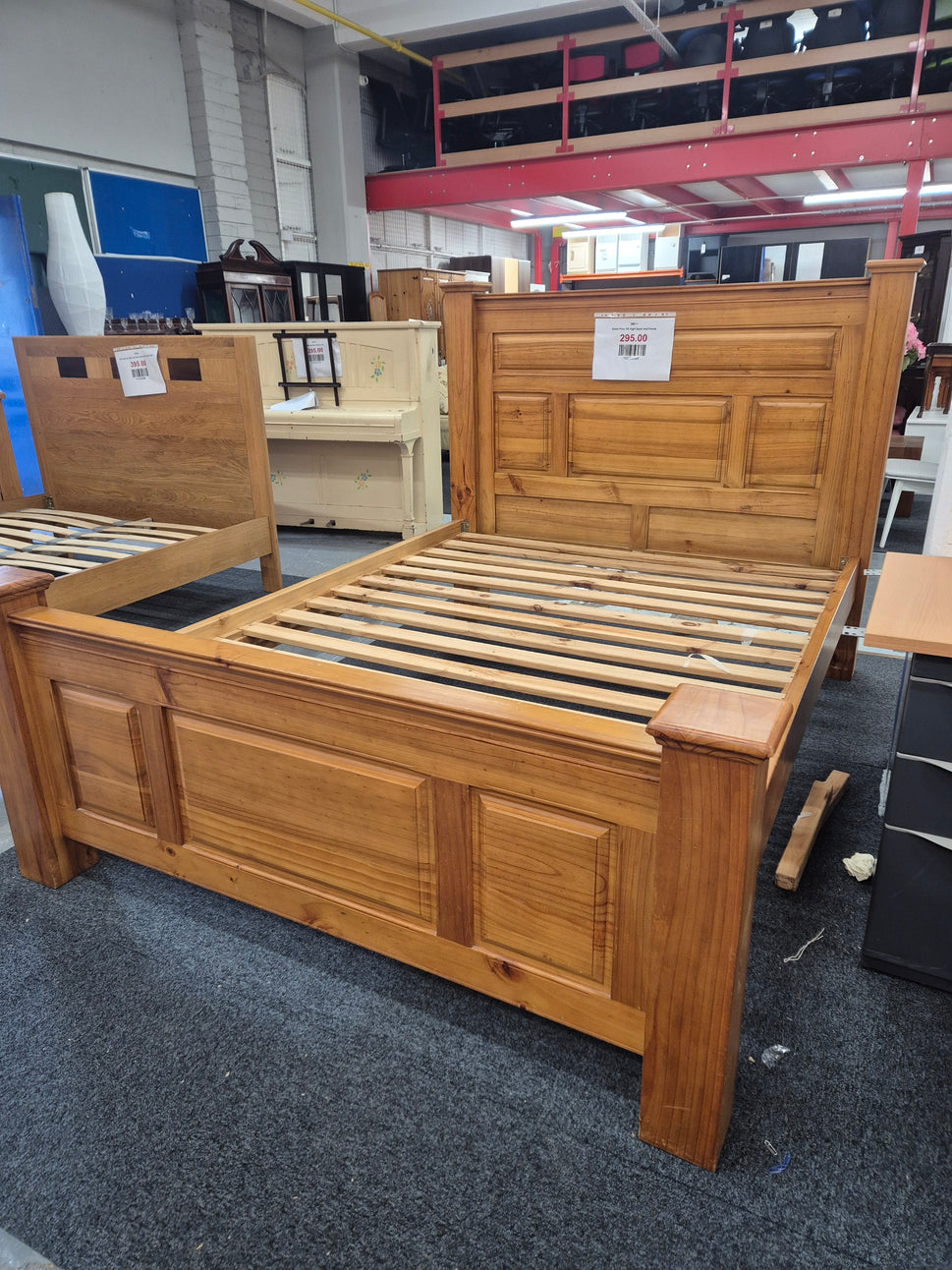 Solid Pine 5ft high back bed frame