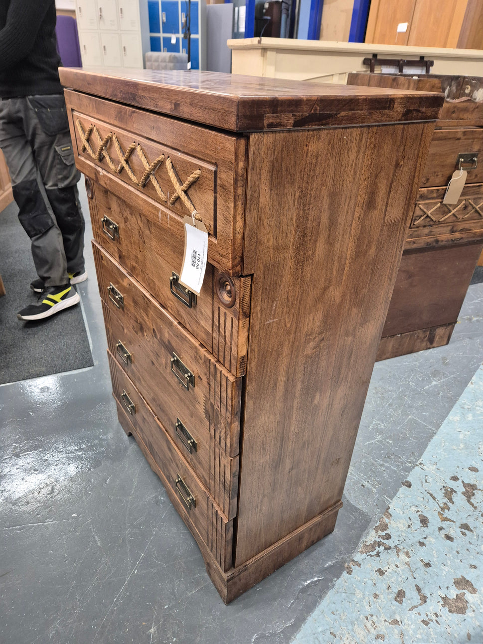 Dark Wood stained 4+2 drawers Chest of drawers w 770 h 1160 d 200 2125