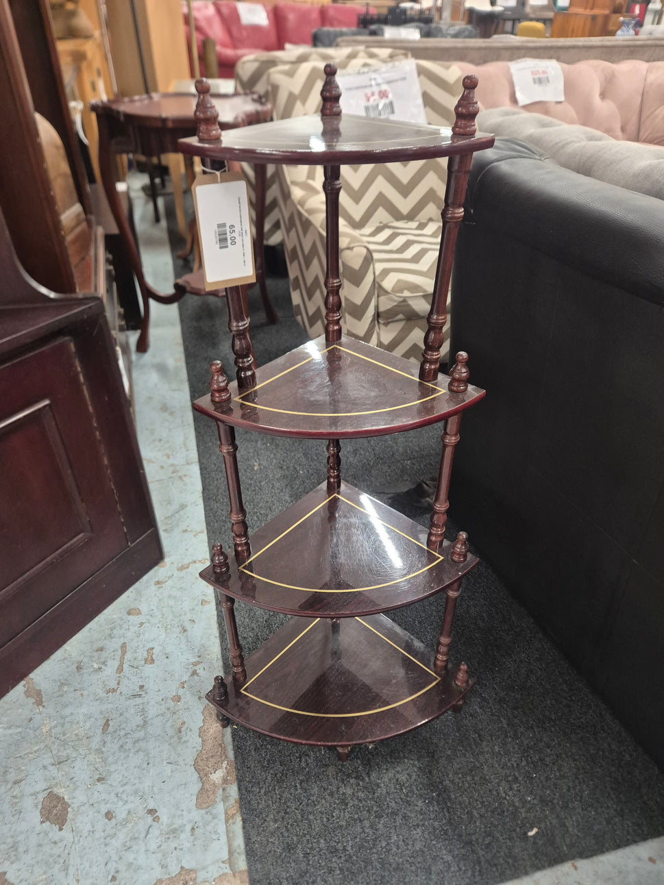 Small tiered mahogany hall what not table H 1000 x  590 D 2125