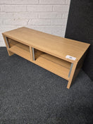 Switch Oak laminate low TV unit with glass shelves  3125 2 image