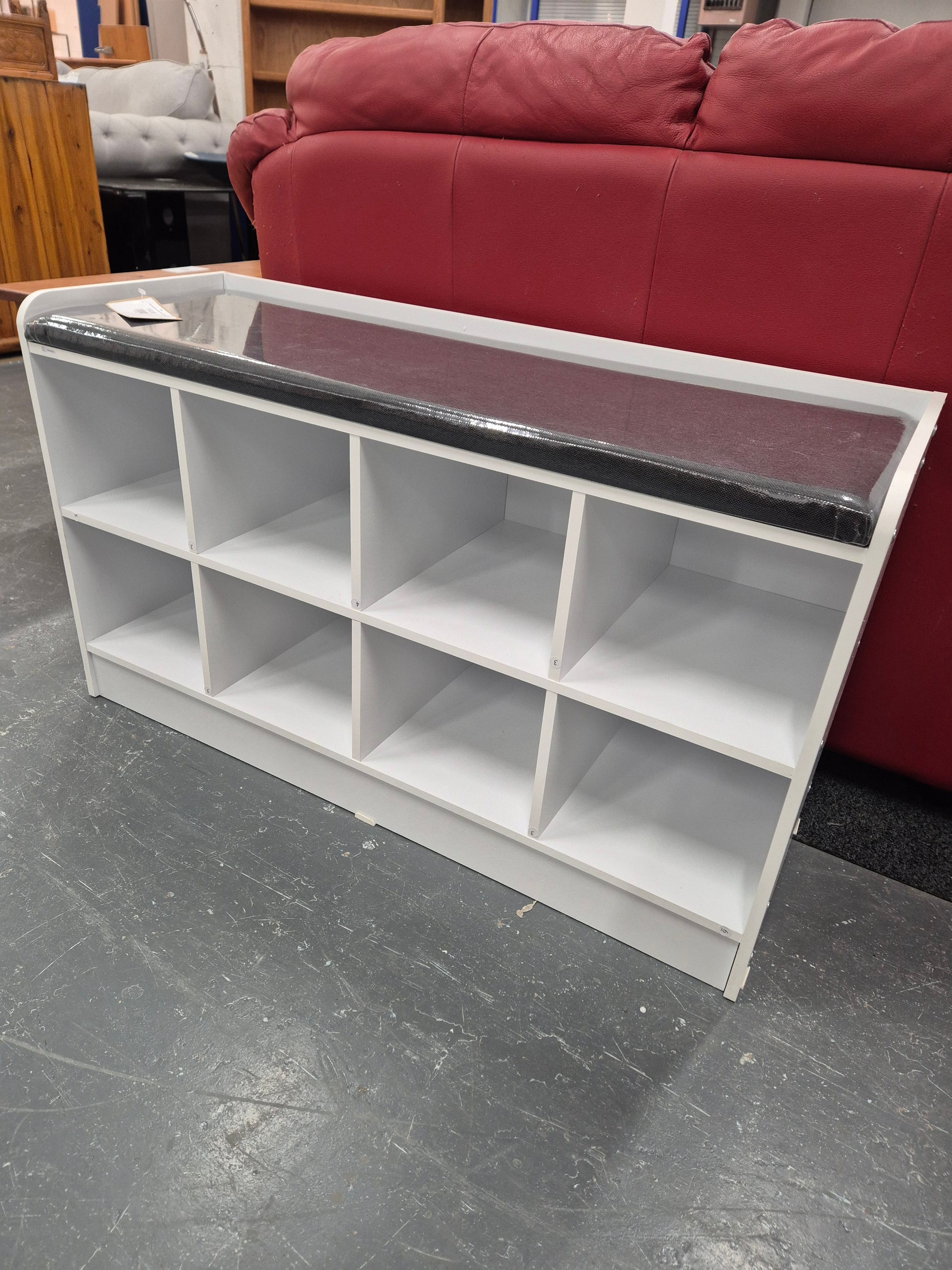 NEW Portland Shoe bench WHITE/STEEL FABRIC