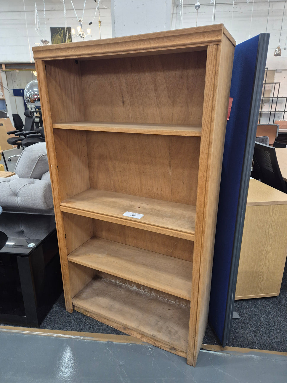 Oak slim tall open bookcase H 1530 x W 860 x D 310 mm 2125