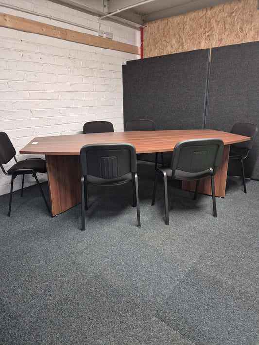 Walnut Boardroom Table with 6 Brand New Meeting Chairs