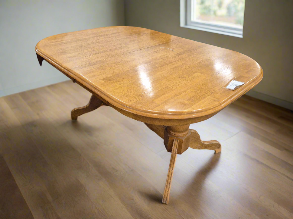 Oval rubberwood extendable kitchen table H 770 x W 1090 x D (1550 - 2150) mm  2125