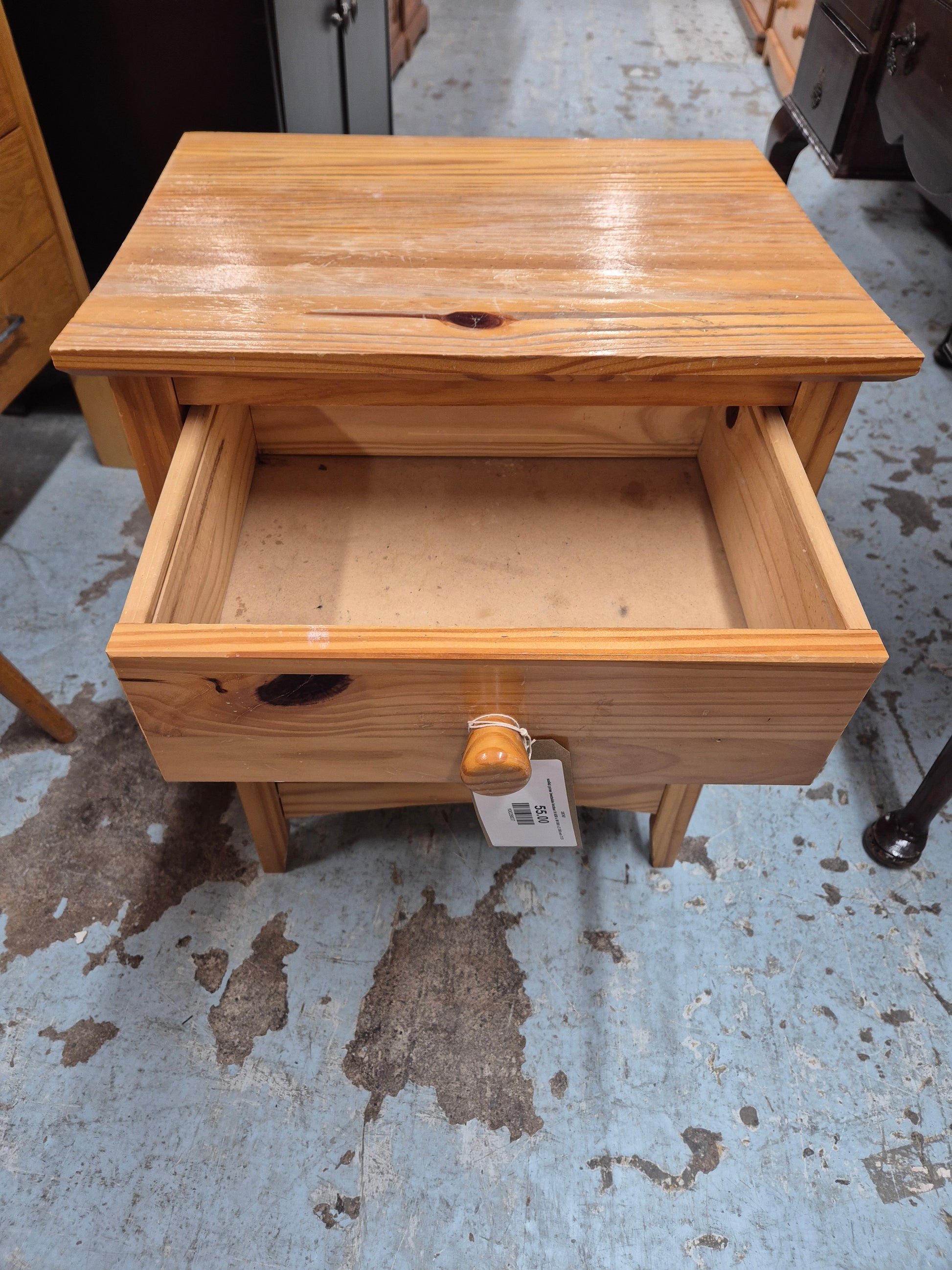 solid pine bedside locker H 650 x W 500 x D 380 mm 2125