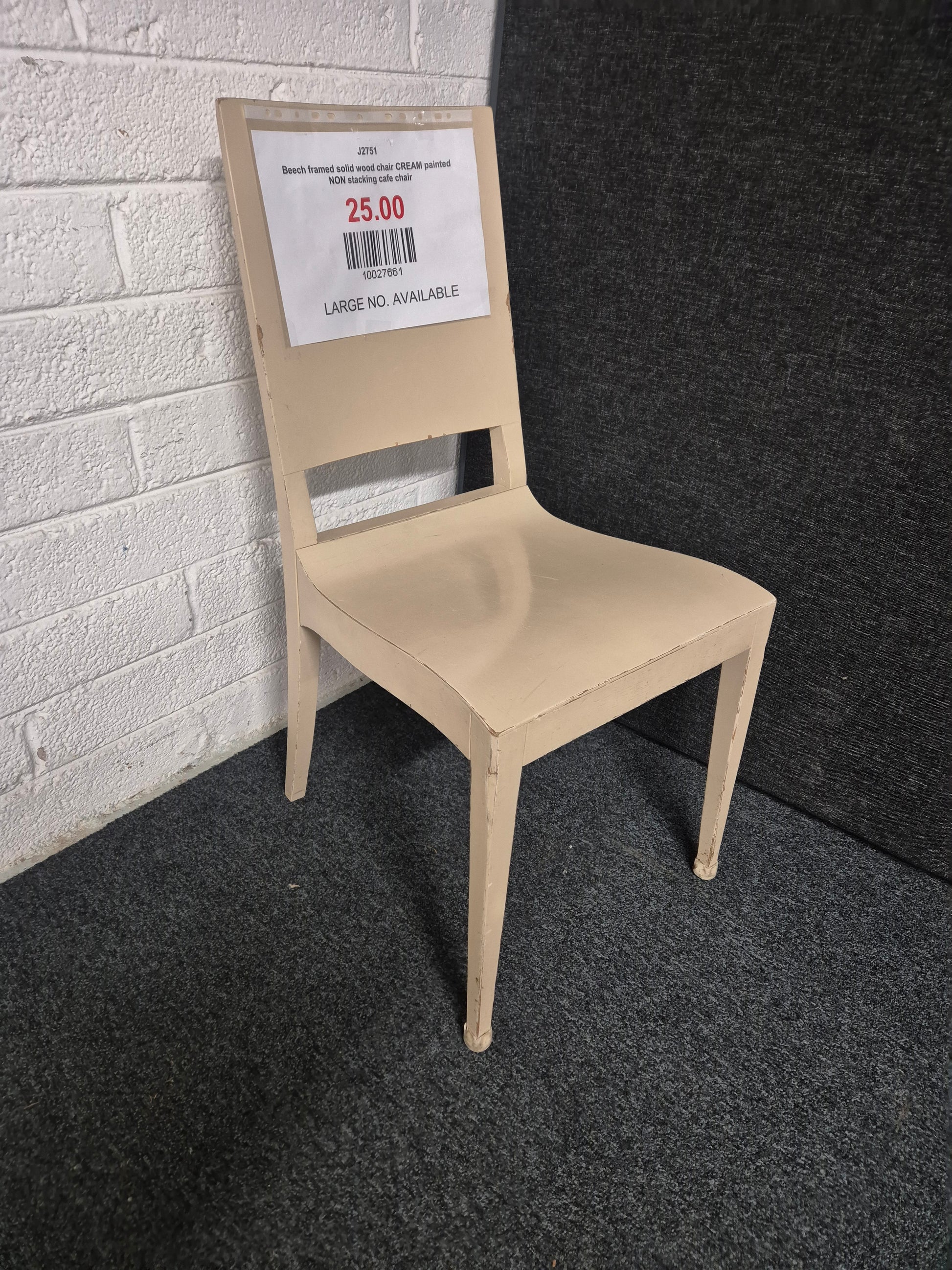 Beech framed solid wood chair CREAM painted 
NON stacking cafe chair