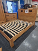 Switch 5ft solid oak high end bed frame with inlaid detail%A0 2 image