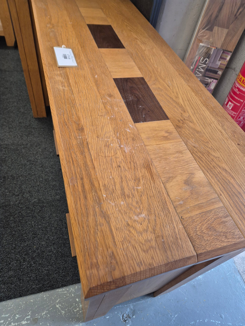 Large wide 3 drawer solid oak chest of drawers%A0