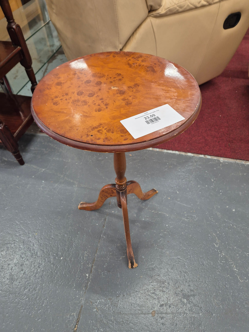 Stained wood laminate lamp table  2125