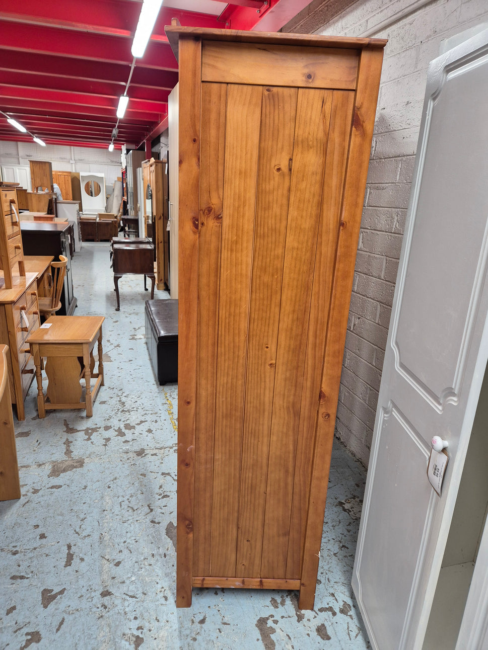 Tall natural pine 3 door wardrobe H 1860 x W 1070 x D  530 mm  3125