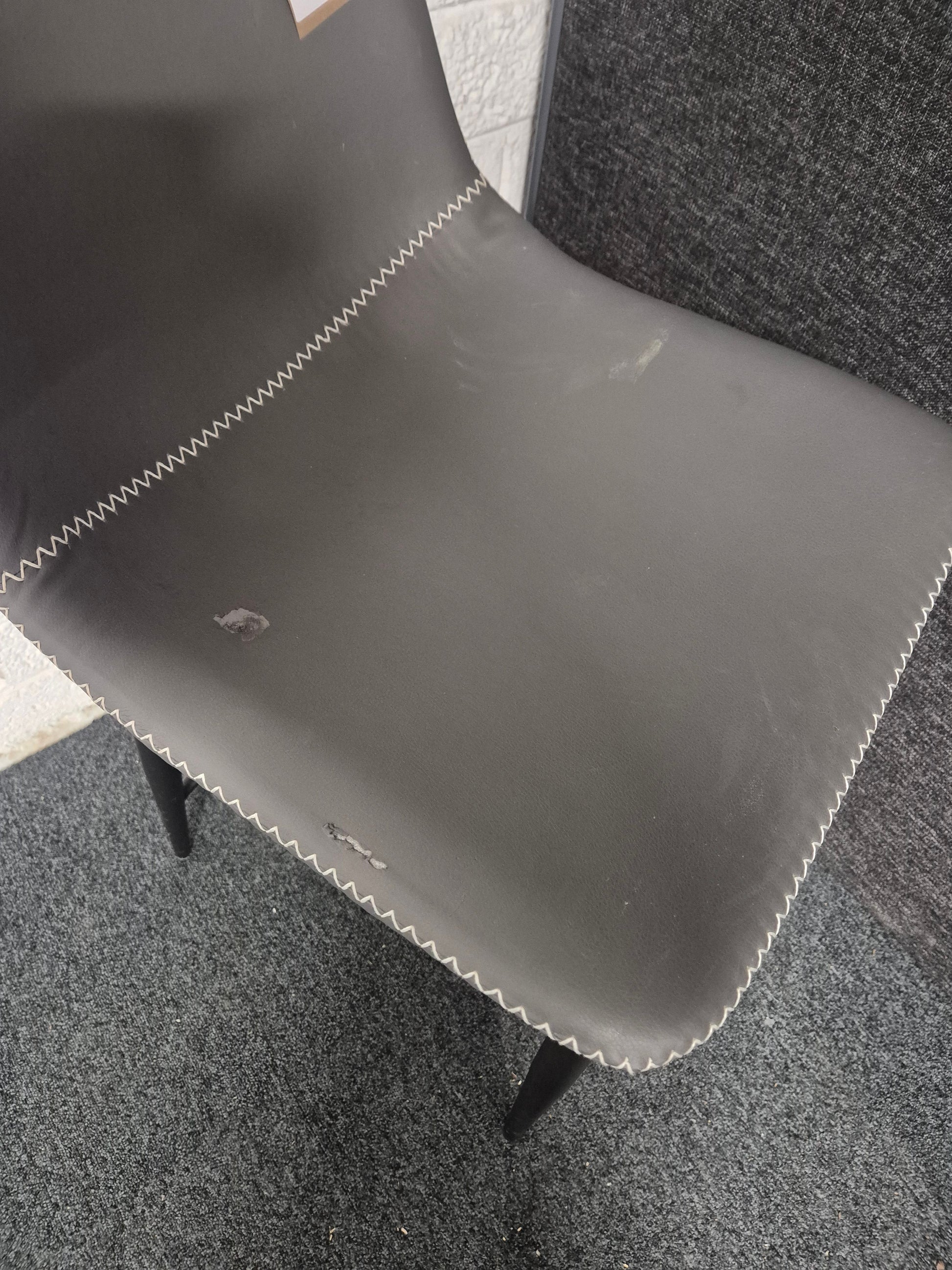 Grey leatherette highstool with black metal frame  1225