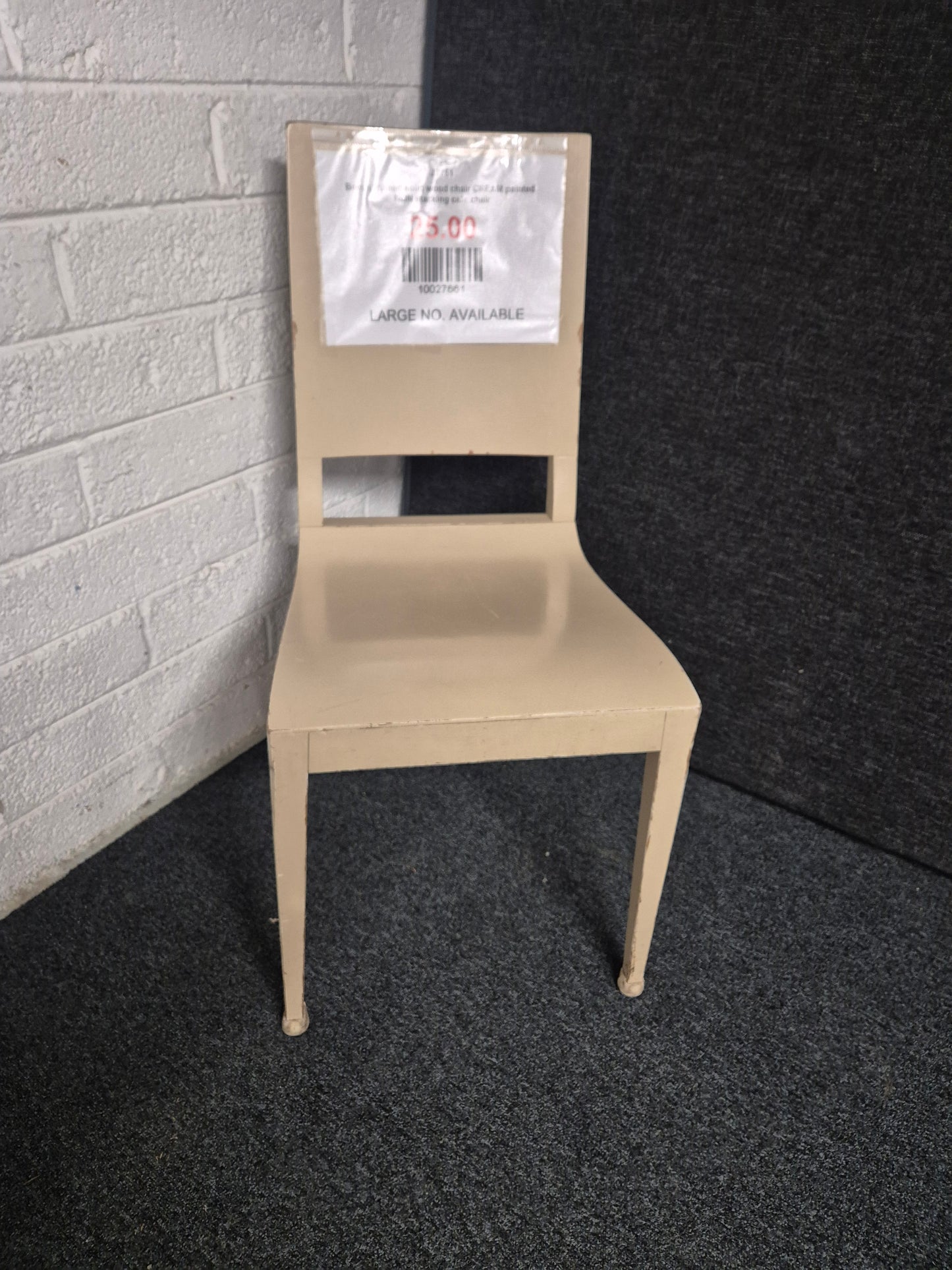 Beech framed solid wood chair CREAM painted 
NON stacking cafe chair