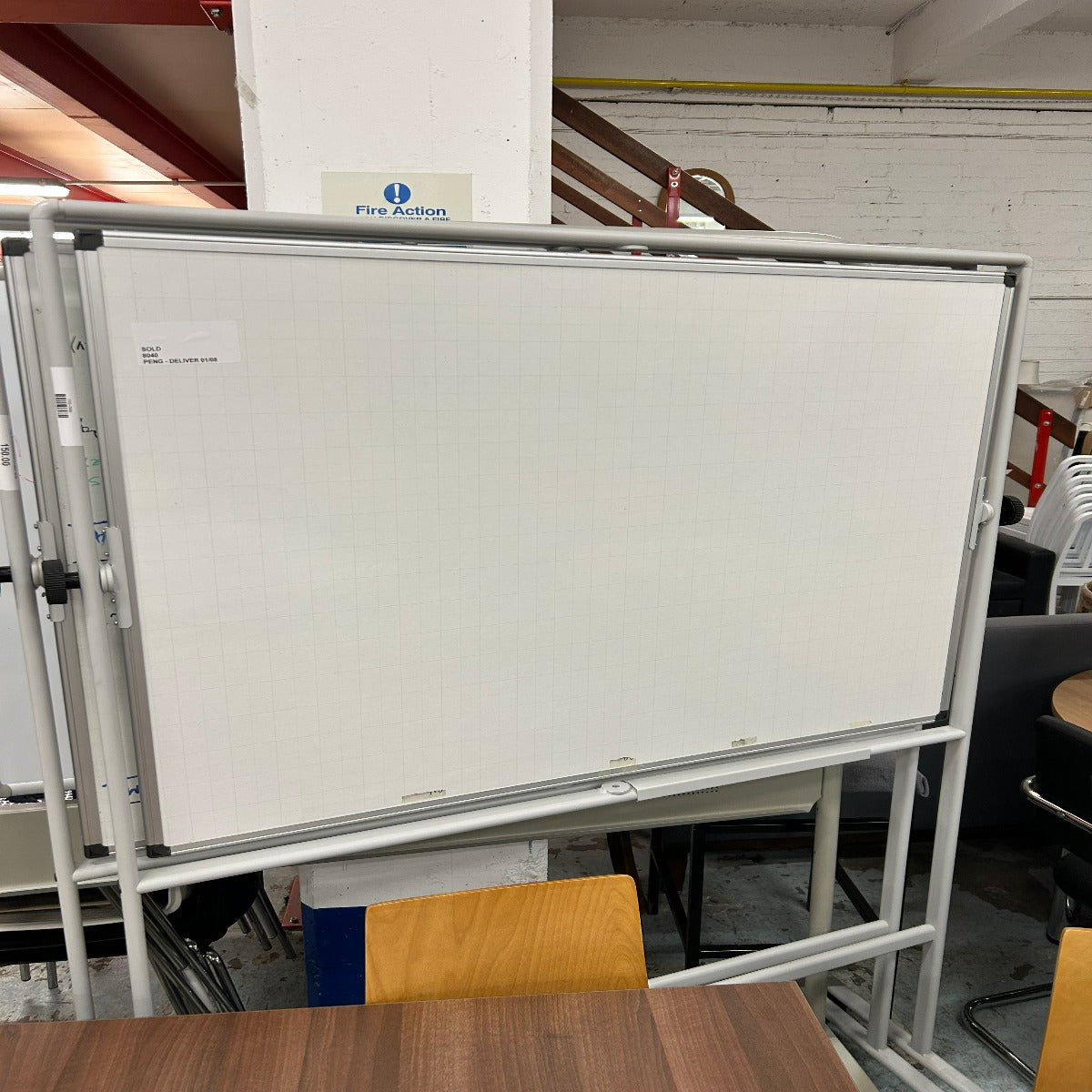 Large dbl sided whiteboards on castors